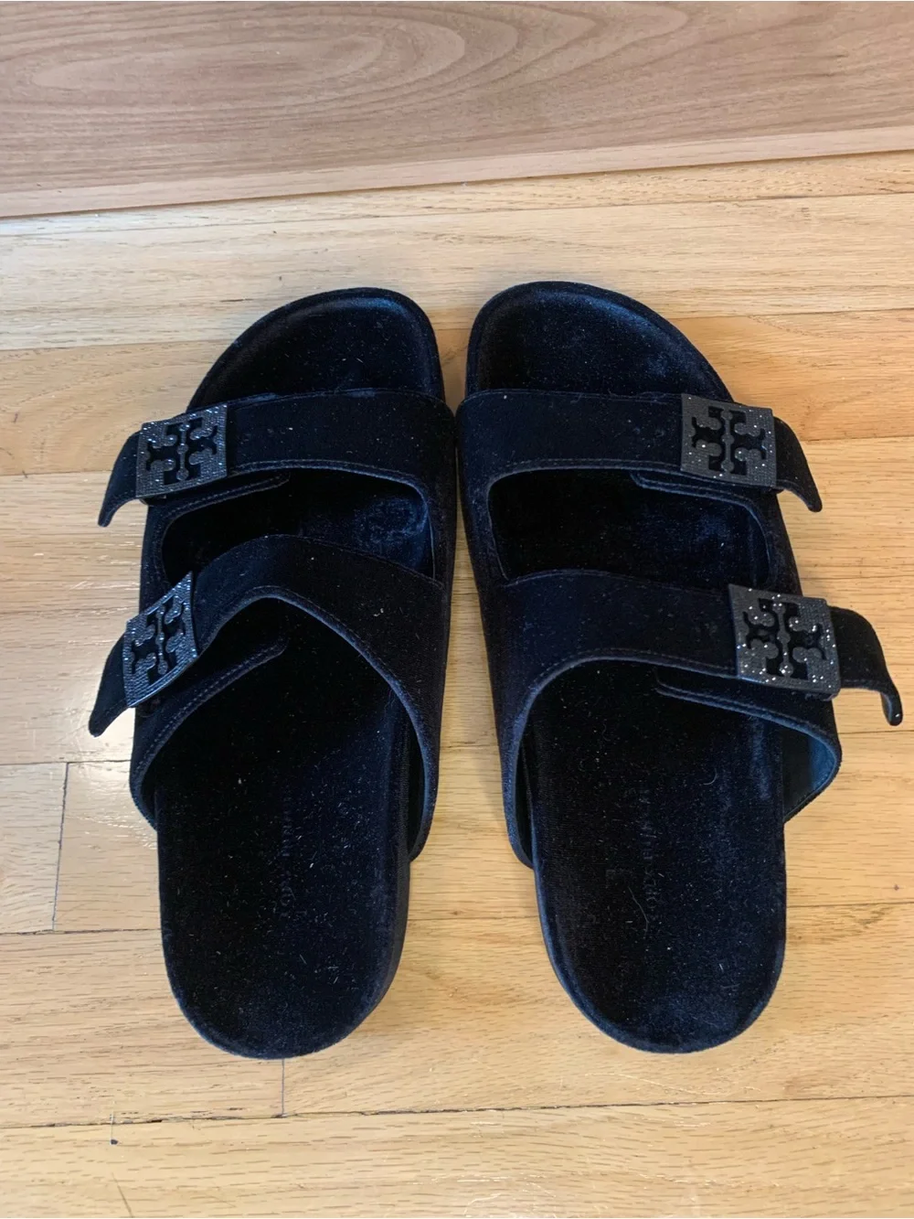 Tory Burch Mellow Pave Black Sandals - Size 10